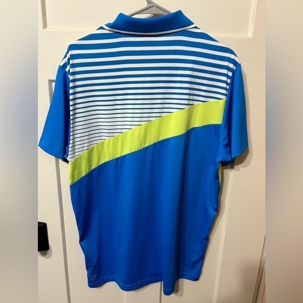 Puma Polo Shirt Adult Blue Green Lightweight Golf Rugby Mens Large - Picture 2 of 3
